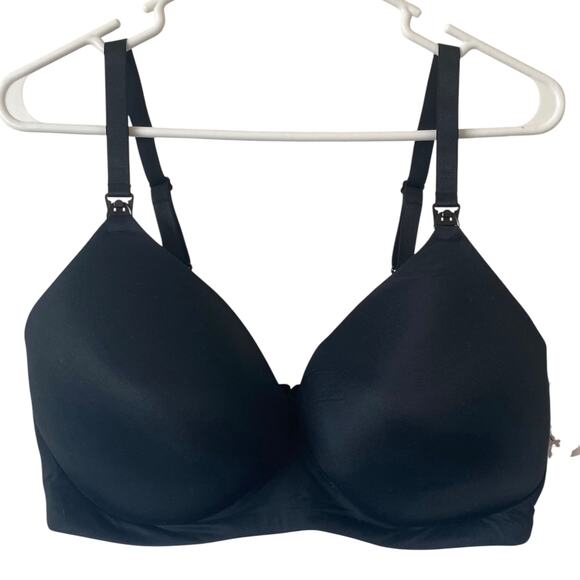 NEW AUDEN Black Nursing Bra Demi Coverage Size 40DD Wirefree Lightly Lined - Picture 1 of 5